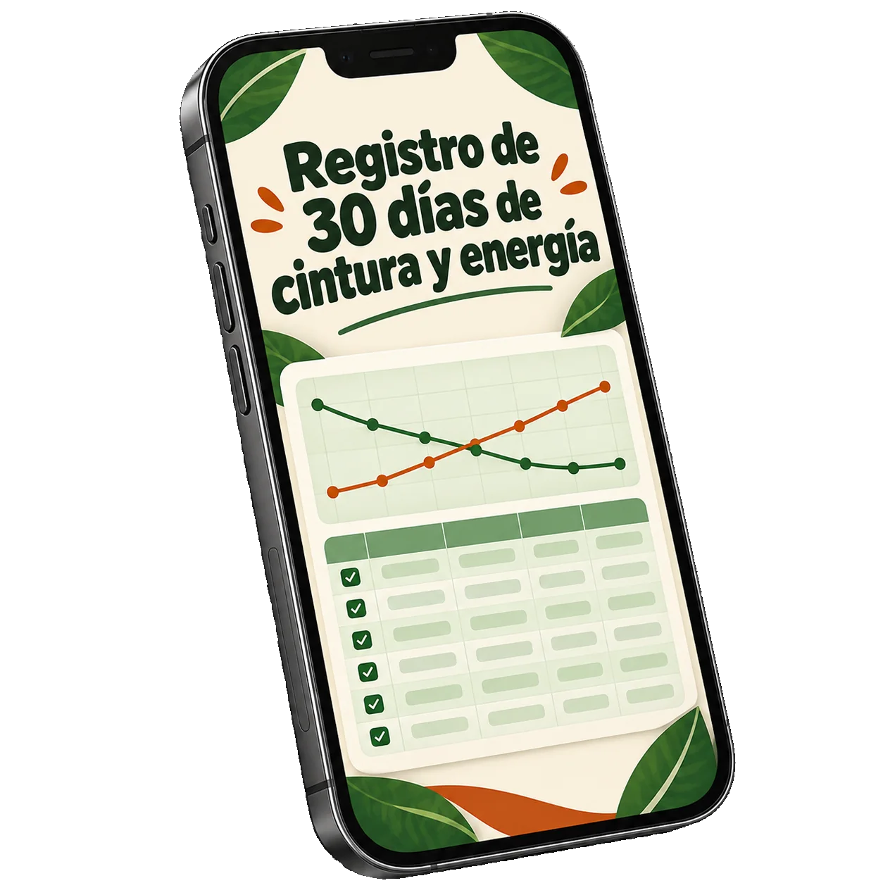 Celular con el Bono 3: Registro de 30 días de cintura y energía